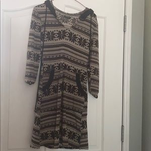 Earth Bound Trading Fair Isle Print Hoodie Dress
